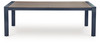 East Beach - Rectangular Dining Table With Umbrella Option - Blue