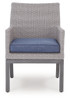 Half Moon Beach - Arm Chair With Cushion (Set of 2) - Blue / Gray