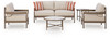 Bluff Trail - Loveseat, Lounge Chairs, Tables Set (Set of 5) - Beige