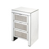 Noralie - Accent Table, 3 Storage Drawers - Mirrored & Faux Diamonds