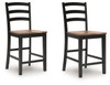 Wildenauer - Barstool (Set of 2) - Brown / Black
