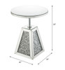 Noralie - 20" Accent Table - Mirrored & Faux Diamonds