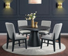 KARIM Black & Gray Boucle 5 Piece Dining Set