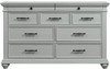 EMERSEN Gray 62" x 80" Height Dresser & Mirror with Jewelry Drawers