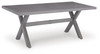 Half Moon Beach - Rectangular Dining Table With Umbrella Option - Gray