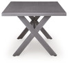Half Moon Beach - Rectangular Dining Table With Umbrella Option - Gray