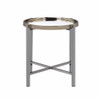 Edith - Round End Table - Dark Nickel