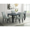Francesca - Rectangular 5 Piece Gray PU Chairs Dining Set, Table & Four Chairs - Gray Marble