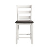 Martin - Counter Side Chair With Black PU (Set of 2) - White Finish