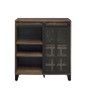 Treju - Wine Cabinet - Obscure Glass, Rustic Oak & Black