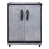 Brancaster - Wine Cabinet - Antique Ebony Top Grain Leather & Aluminum