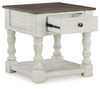 Havalance - Square End Table - White / Gray