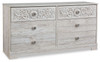 Paxberry - Six Drawer Dresser - Weatherworn - Whitewash