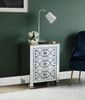 Noralie - Accent Table With 3 Drawers - Mirrored & Faux Diamonds
