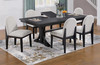 LYDIA Black Rectangle and Boucle 7 Piece Dining Set