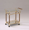 Helmut - Serving Cart - Clear Glass & Gold Plated