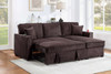 STEFANIA Chocolate 89" x 59" Reversible Sectional with Pull-Out Sleeper & Storage