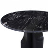 Kinton - Round Dining Table With Natural Marble Top - Black