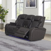 Wendell - Power Motion Loveseat With Console, Wireless Charger, Storage, USB & LED - Dark Gray