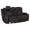Wendell - Power Motion Loveseat With Console, Wireless Charger, Storage, USB & LED - Dark Gray