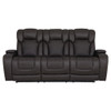 Wendell - Power Motion Sofa With Dropdown Table, Storage, USB & LED - Dark Gray