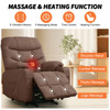 DUBOIS Brown Linen 34" Wide x 42" Height Power-Lift Recliner | with Vibration-Massage, Heating and Cupholders