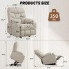 DUBOIS Khaki Linen 34" Wide x 42" Height Power-Lift Recliner | with Vibration-Massage, Heating and Cupholders