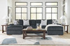 BOCELLI Dark Gray Corduroy 151" Wide x 65" Depth Oversized Double-Chaise Sectional