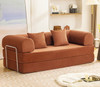 HANS Brown 78" x 27" Wide Compressed Foam Modular Lounge Sofa Bed