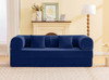 HANS Blue 78" x 27" Wide Compressed Foam Modular Lounge Sofa Bed