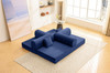 HANS Blue 78" x 27" Wide Compressed Foam Modular Lounge Sofa Bed