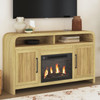 BRIAA Natural 60" Wide x 33" Height TV Stand with Fireplace