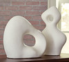 PENSACOLA Sanded Off-White 15" Height Sculpture Pair