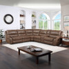 Lehi - 6 Piece Manual Reclining Sectional - Dark Brown