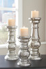 JOKLINN Mercury Glass 16" Height 3 Piece Candle Holder Set