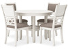 BRIZA White 5 Piece Dining Height Set