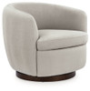 Annbury - Swivel Accent Chair - Light Beige