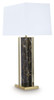 Neonish - Marble Table Lamp - Black / Gold Finish