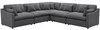 LAXMERE Dark Gray Performance Fabric 120" x 120" True Modular Sectional