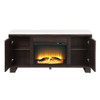 Edwyn - Server With Fireplace - Natural Marble Top & Espresso