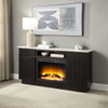 Jaramillo - Server With Fireplace - Engineered Marble & Rustic Espresso