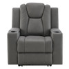 Leuco - Power Motion Recliner With Cup Holder, Control, LED & Power Headrest - Gray