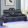Ephron - Power Motion Sofa With Dropdown Table, Wireless Charging, Reading Light, Power Headrests & LED - Black
