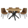 Strata - 5 Piece Dining Room Set (Table & 4 Side Chairs) - Black / Light Brown