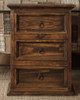 ERASMO Brown 16" Wide x 27" Height 3-Drawer Nightstand
