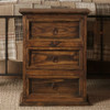 ERASMO Brown 16" Wide x 27" Height 3-Drawer Nightstand