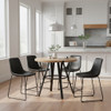MERZI Black & Brown 5 Piece Counter Height Set with CAZIO Black Chairs