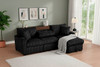 ABOTT Black 95" Wide Reversible Sectional with Pull-Out Sleeper & Storage