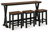 Wildenauer - Rectangular Dining Room Counter Table Set (Set of 4) - Brown / Black