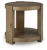 Flangren - Round End Table - Light Brown